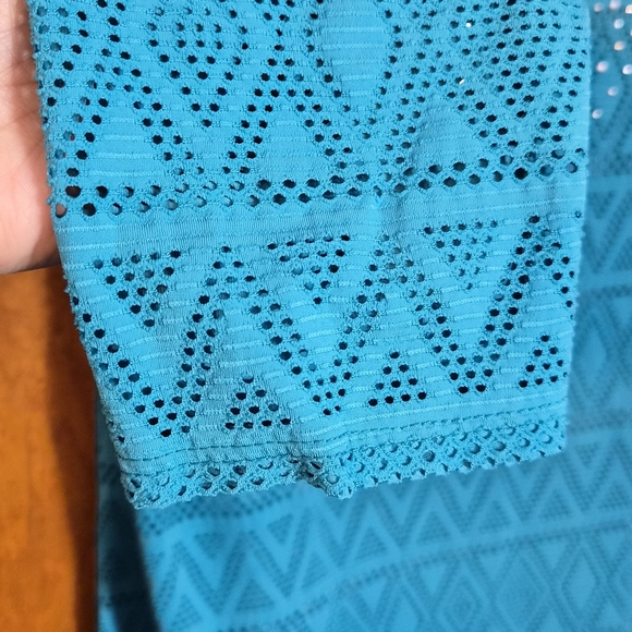 REBA Turquoise 3/4 Sleeve Lined Beaded Women Top | Size XL - Picture 6 of 9